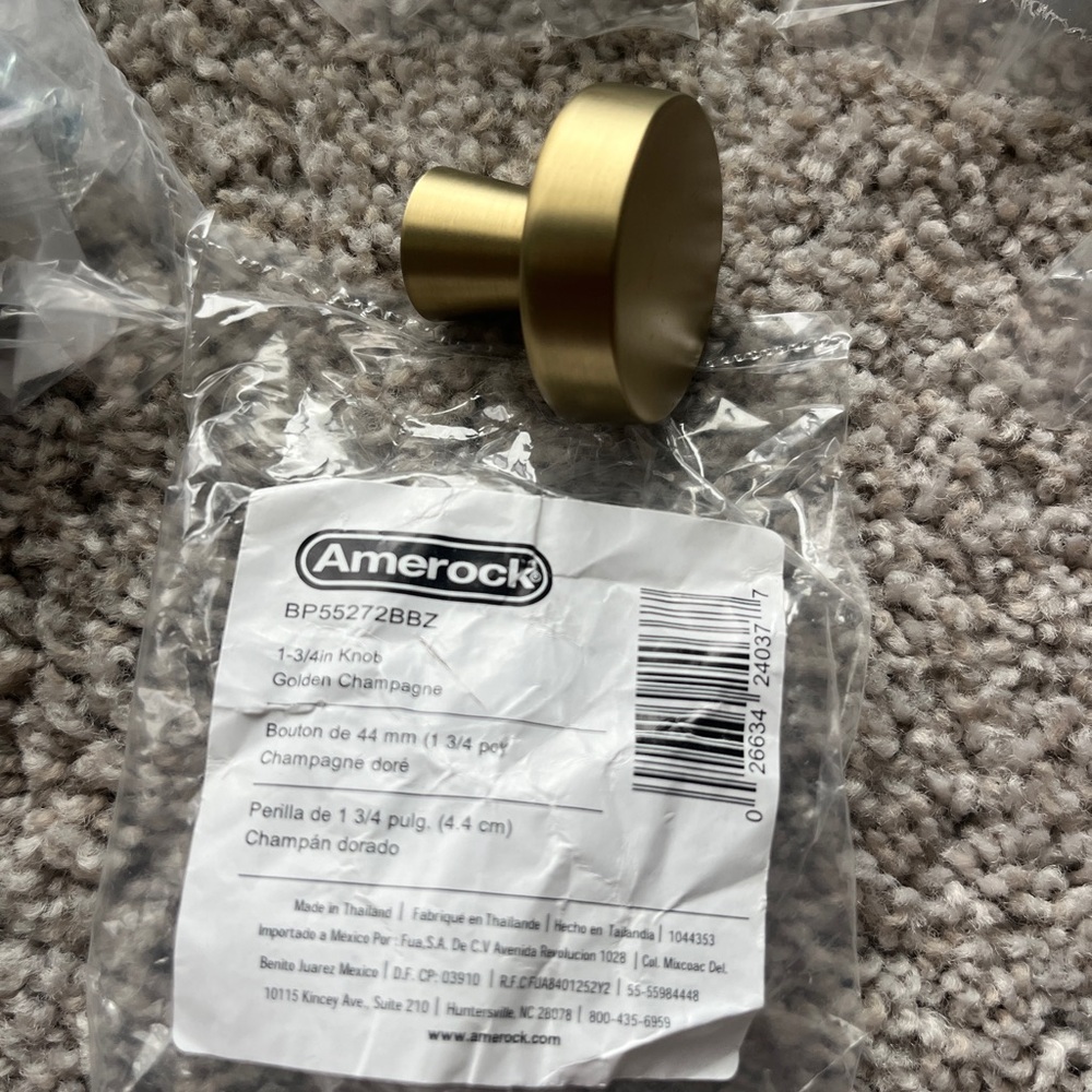 NWT Amerock Golden Champagne Cabinet Knob - Qty of 6